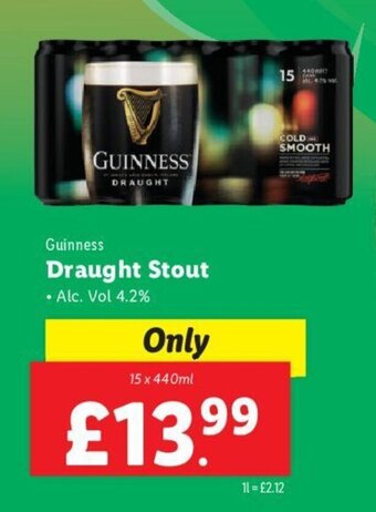 Lidl Guinness Draught Stout offer
