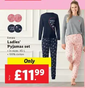 Lidl Esmara Ladies' Pyjamas Set offer