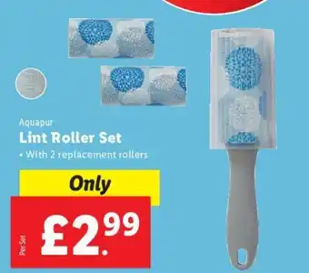 Lidl Aquapur Lint Roller Set offer