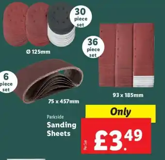 Lidl Parkside Sanding Sheets offer