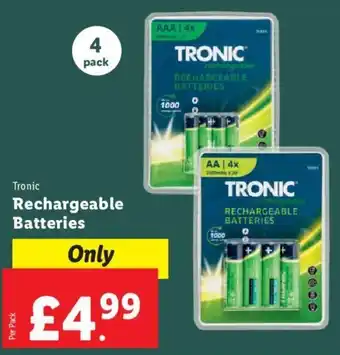 Lidl Tronic Rechargeable Batteries offer