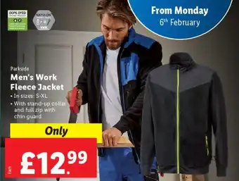 Lidl Parkside Men's Work Fleece Jacket offer