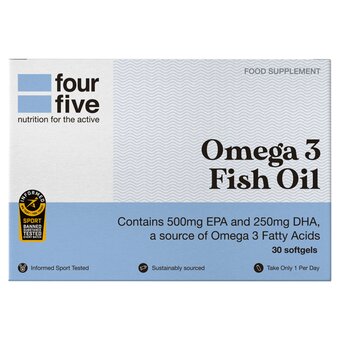 Tesco Four five omega 3 fish oil softgels 30 pack offer