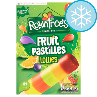 Tesco Rowntrees fruit pastilles lollies 4x65ml offer
