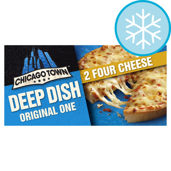 Tesco Chicago town deep dish four cheese pizzas 2 x 148g offer