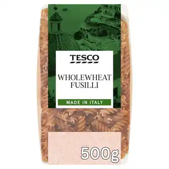Tesco Tesco whole wheat fusilli pasta 500g offer