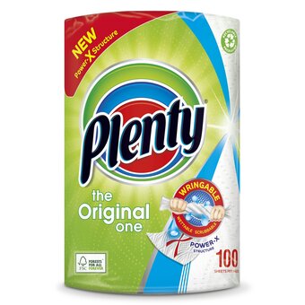 Tesco Plenty white kitchen roll 100 sheets offer