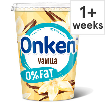 Tesco Onken fat free vanilla yogurt 450g offer