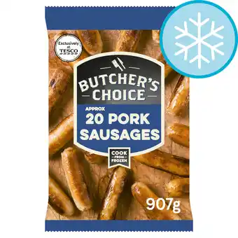 Tesco Butcher's choice 20 pork sausages 907g offer