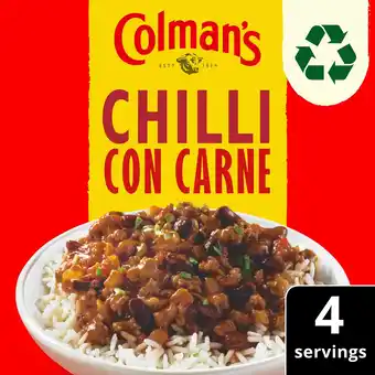 Tesco Colman's chilli con carne recipe mix 50g offer