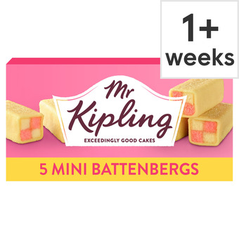 Tesco Mr kipling mini battenberg cakes 5 pack offer
