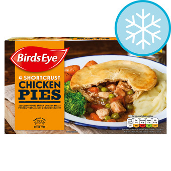 Tesco Birds eye 4 shortcrust chicken pies 620g offer