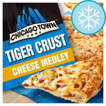 Tesco Chicago town tiger crust cheese medley pizza 305g offer