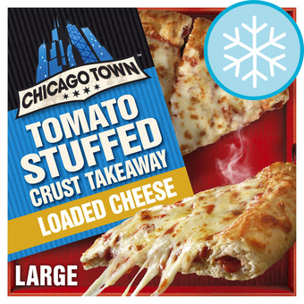 Tesco Chicago town large takeaway cheese pizza 630g offer