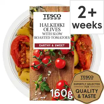 Tesco Tesco halkidiki olives & slow roasted tomatoes 160g offer