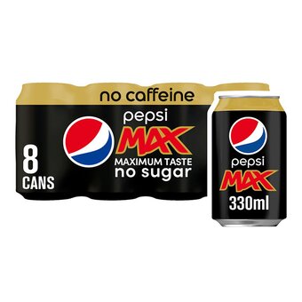 Tesco Pepsi max no caffeine cola 8x330ml offer
