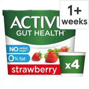Tesco Activia strawberry no added sugar yogurt 4 x 115g offer