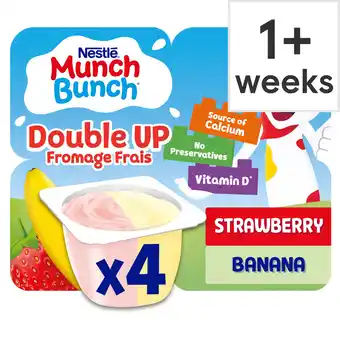 Tesco Munch bunch double up strawberry banana fromage frais 4x85g offer
