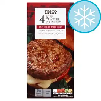 Tesco Tesco 4 beef quarter pounders 454g offer
