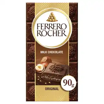 Tesco Ferrero rocher original milk chocolate bar 90g offer