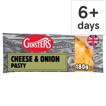 Tesco Ginsters cheese & onion pasty 180g offer