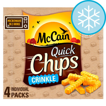 Tesco Mccain quick chips crinkles 4 x 100g offer