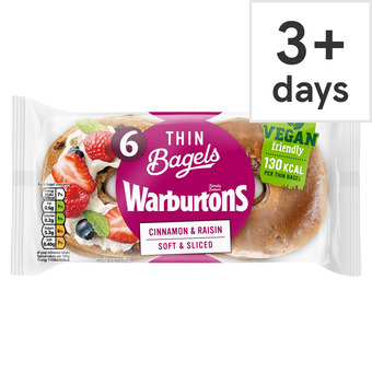 Tesco Warburtons thin bagels cinnamon & raisin 6 pack offer