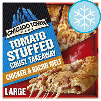 Tesco Chicago town stuffed crust chicken & bacon large pizza 640g offer