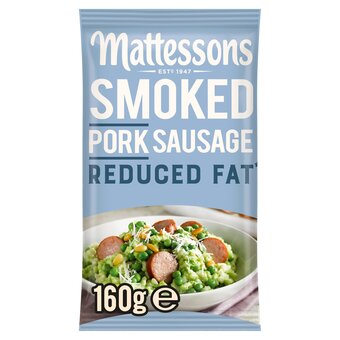 Tesco Mattessons smoked pork sausages reduced fat 160g offer