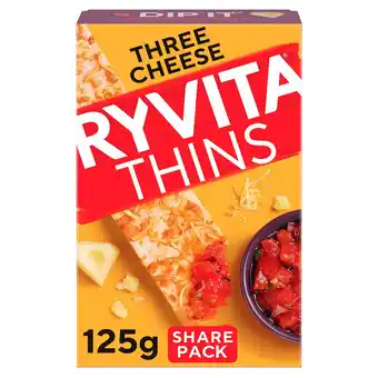 Tesco Ryvita 3 cheese thins 125g offer