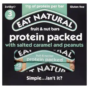 Tesco Eat natural protein packed with salted caramel 3x45g offer
