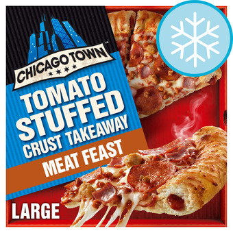Tesco Chicago town takeaway meat feast pizza 640g offer