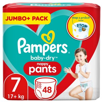 Tesco Pampers baby dry pants jumbo pack size 7 48 nappies offer