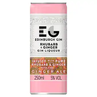 Tesco Edinburgh gin rhubarb gin & ginger ale 250ml offer