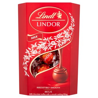 Tesco Lindt lindor milk chocolate truffles carton 200g offer