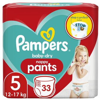 Tesco Pampers baby dry pants essential pack size 5 33 nappies offer