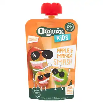 Tesco Organix kids apple & mango smash pouch 100g offer