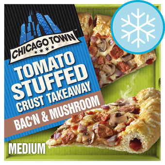 Tesco Chicago town vegan stuffed crust bacn mushroom pizza 500g offer