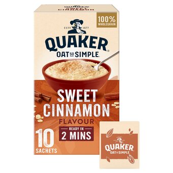 Tesco Quaker oat so simple sweet cinnamon porridge 330g offer