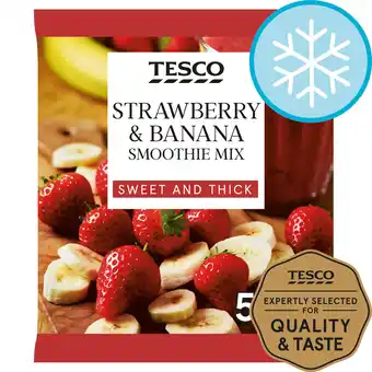 Tesco Tesco frozen strawberry & banana smoothie mix 500g offer