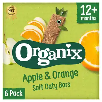 Tesco Organix 12 month apple & orange fruit & cereal bar 6x30g offer