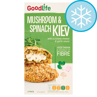 Tesco Goodlife mushroom & spinach kievs 2 pack 250g offer