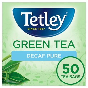 Tesco Tetley decaffeinated green tea 50s 100g offer