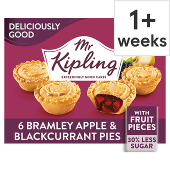 Tesco Mr kipling 6 apple & blackcurrant pie 30% less sugar offer