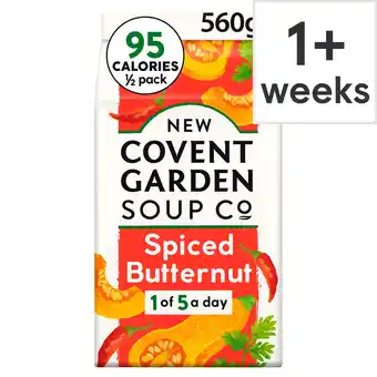 Tesco New covent garden spiced butternut soup 560g offer