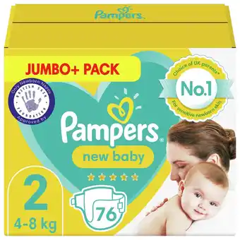 Tesco Pampers new baby size 2 76 nappies jumbo+ pack offer