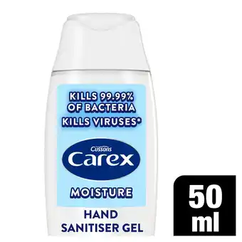 Tesco Carex moisture plus hand gel 50ml offer