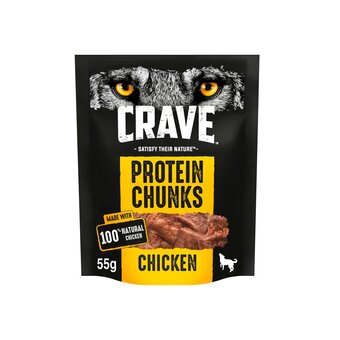 Tesco Crave dog protein chunks with chicken 55g offer