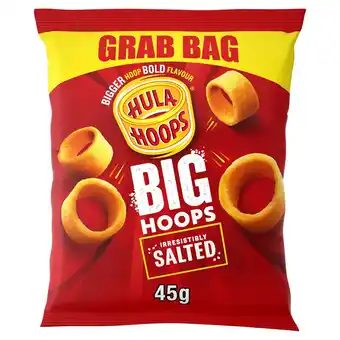Tesco Hula hoops big hoops salted grab bag 45g offer