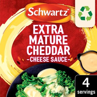 Tesco Schwartz extra mature cheddar cheese sauce 30g offer